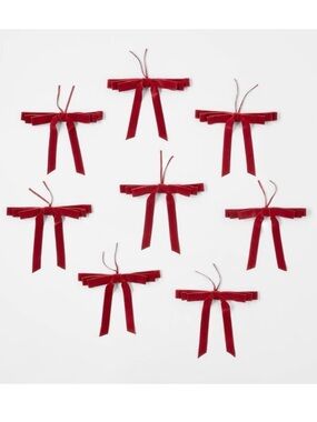 Set of 8 Velvet Red Christmas Bows Threshold™ designed w/ Studio McGee 2025 NEW